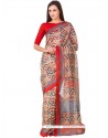 Baronial Polly Cotton Print Work Casual Saree