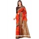 Customary Print Work Polly Cotton Casual Saree