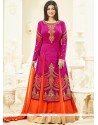 Ayesha Takia Patch Border Work Orange And Hot Pink Long Choli Lehenga