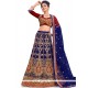 Zari Art Silk A Line Lehenga Choli In Navy Blue