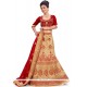 Mystic Art Silk Beige And Maroon Resham Work A Line Lehenga Choli