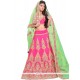 Desirable Art Silk Green And Pink A Line Lehenga Choli