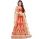 Hypnotizing Art Silk Orange A Line Lehenga Choli