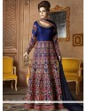 Incredible Art Silk Blue Zari Work Floor Length Anarkali Suit