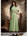 Miraculous Embroidered Work Green Anarkali Suit