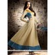 Intricate Faux Georgette Beige Zari Work Anarkali Suit