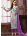 Print Faux Georgette Designer Straight Suit In Multi Colour