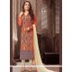 Prepossessing Print Work Faux Georgette Designer Straight Suit