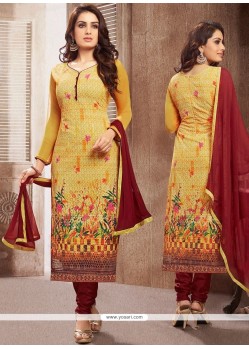 Aristocratic Multi Colour Print Work Designer Straight Suit