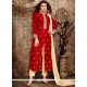 Auspicious Resham Work Red Banglori Silk Designer Suit