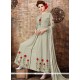 Hypnotizing Faux Georgette Grey Resham Work Designer Suit