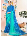 Cherubic Aqua Blue Shaded Saree