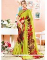 Exceeding Print Work Faux Georgette Casual Saree