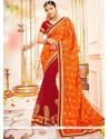 Trendy Faux Georgette Designer Half N Half Saree