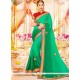 Divine Faux Chiffon Green Embroidered Work Shaded Saree