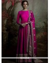 Striking Hot Pink Banglori Silk Floor Length Anarkali Suit