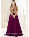 Diya Mirza Wine Floor Length Anarkali Suit