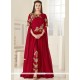 Diya Mirza Red Faux Georgette Designer Suit