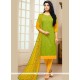 Masterly Green And Yellow Churidar Suit