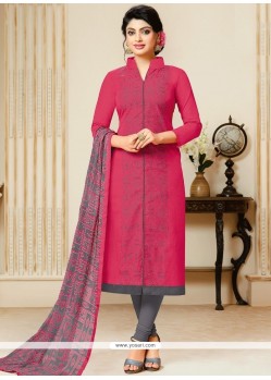 Sonorous Print Work Chanderi Churidar Suit