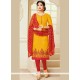 Striking Chanderi Churidar Suit