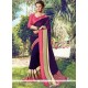 Intriguing Print Work Purple Printed Saree