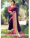 Intriguing Print Work Purple Printed Saree