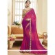 Engrossing Faux Georgette Magenta And Pink Shaded Saree