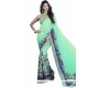 Multi Colour Print Work Faux Georgette Printed Saree