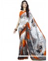 Dainty Faux Georgette Print Work Printed Saree