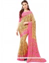 Prodigious Faux Crepe Multi Colour Printed Saree