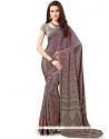 Girlish Faux Crepe Multi Colour Printed Saree