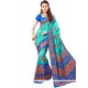 Picturesque Multi Colour Faux Crepe Printed Saree