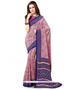 Exceeding Faux Crepe Print Work Printed Saree