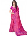 Absorbing Faux Crepe Printed Saree