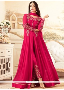 Impressive Lace Work Designer Floor Length Suit