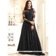 Intriguing Embroidered Work Faux Georgette Black Floor Length Anarkali Suit