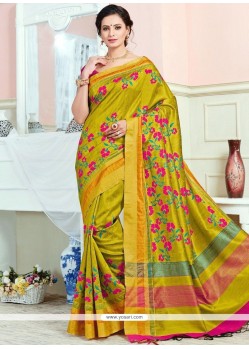 Remarkable Art Silk Mustard Traditional Designer Saree