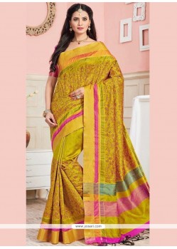 Pretty Art Silk Mustard Designer Traditional Saree