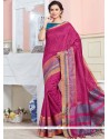 Grandiose Hot Pink Weaving Work Art Silk Traditional Designer Saree