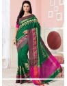 Remarkable Green Weaving Work Traditional Saree