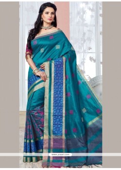 Monumental Blue Art Silk Traditional Saree