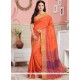 Magnetize Weaving Work Orange Art Silk Designer Traditional Saree