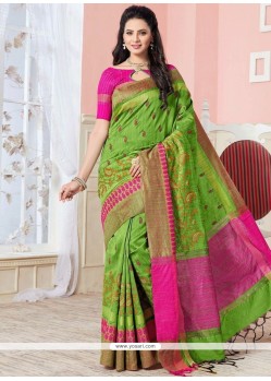 Mesmerizing Green Traditional Designer Saree