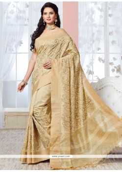 Irresistible Weaving Work Beige Art Silk Designer Traditional Saree