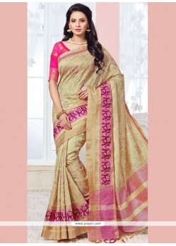 Remarkable Art Silk Beige Traditional Designer Saree