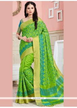 Prodigious Green Weaving Work Art Silk Designer Traditional Saree