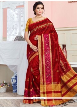 Gorgonize Maroon Weaving Work Traditional Designer Saree