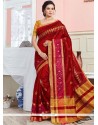 Gorgonize Maroon Weaving Work Traditional Designer Saree