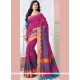 Awesome Hot Pink Weaving Work Art Silk Traditional Designer Saree